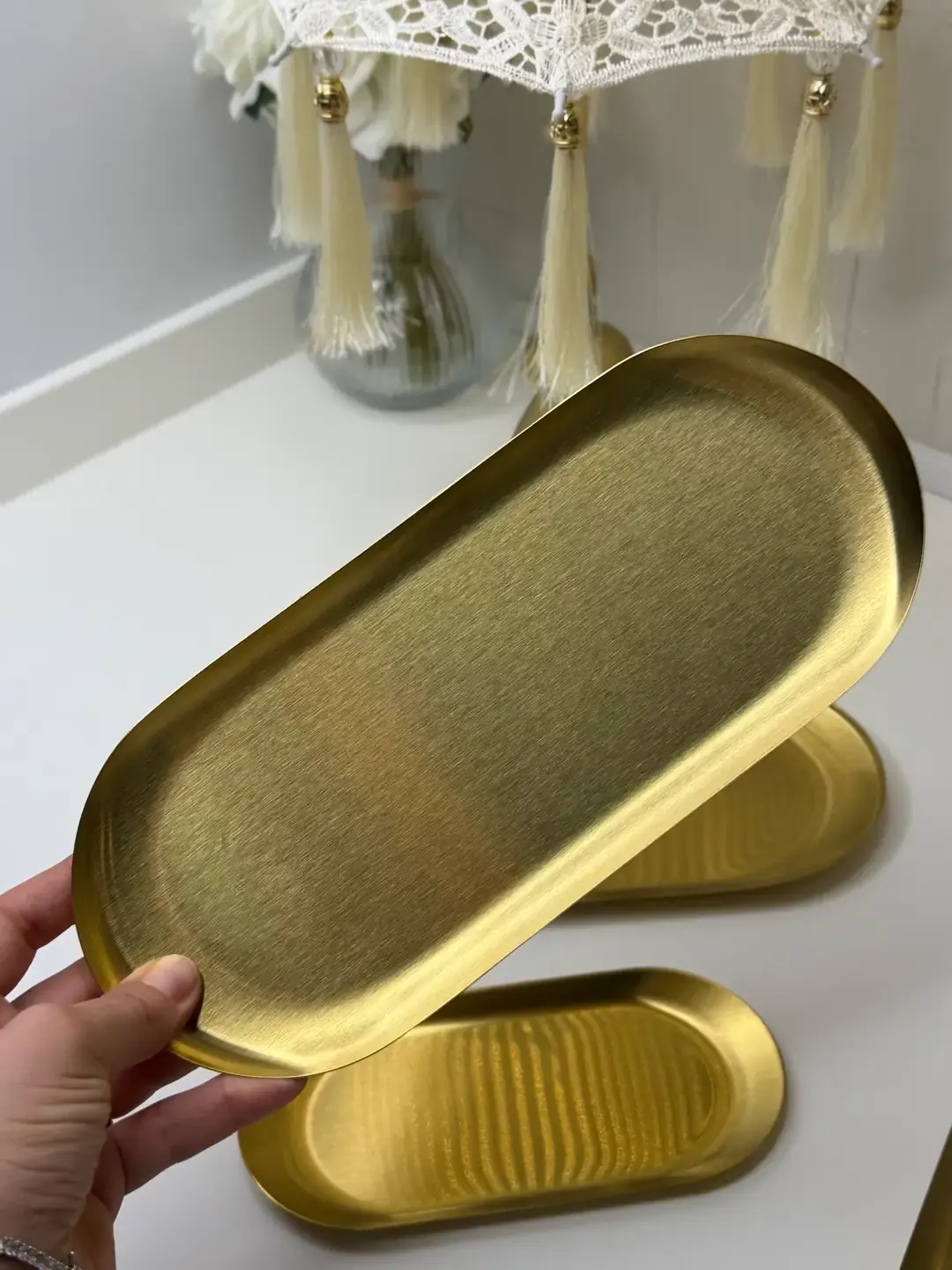 4lü Dikdörtgen Gold Sunum Tabağı — görsel 5