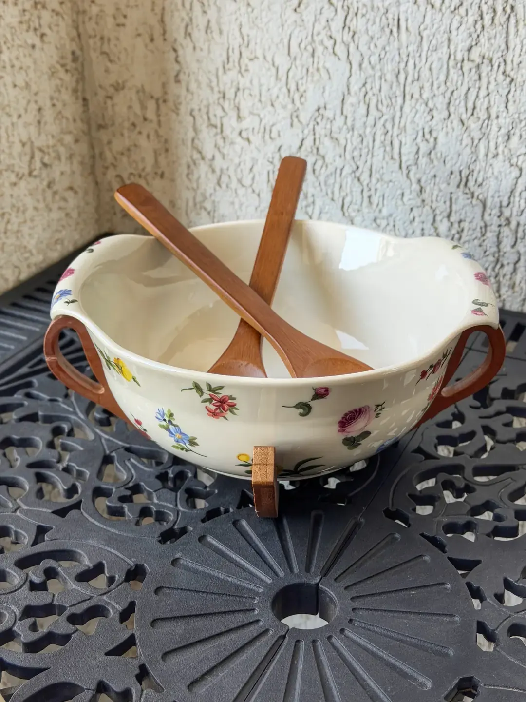 Pretty Sedefli Porselen Salata Kasesi / 2li Servis Kaşığı — görsel 4