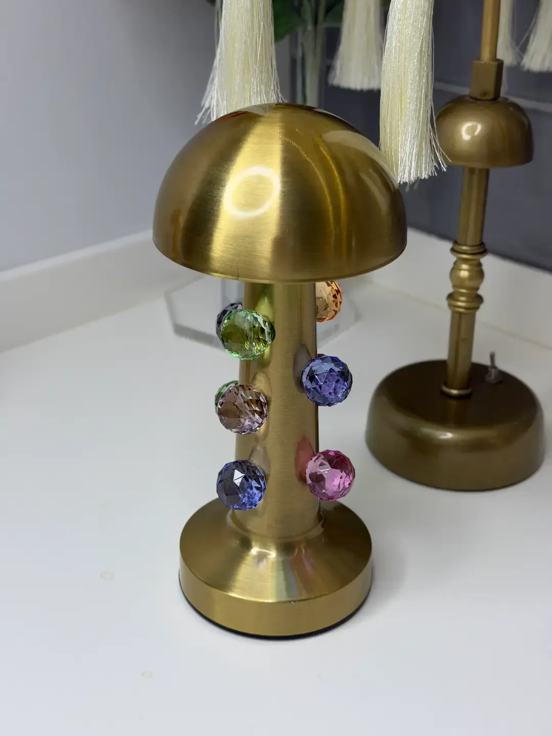 Kristal Taşlı Gold Led