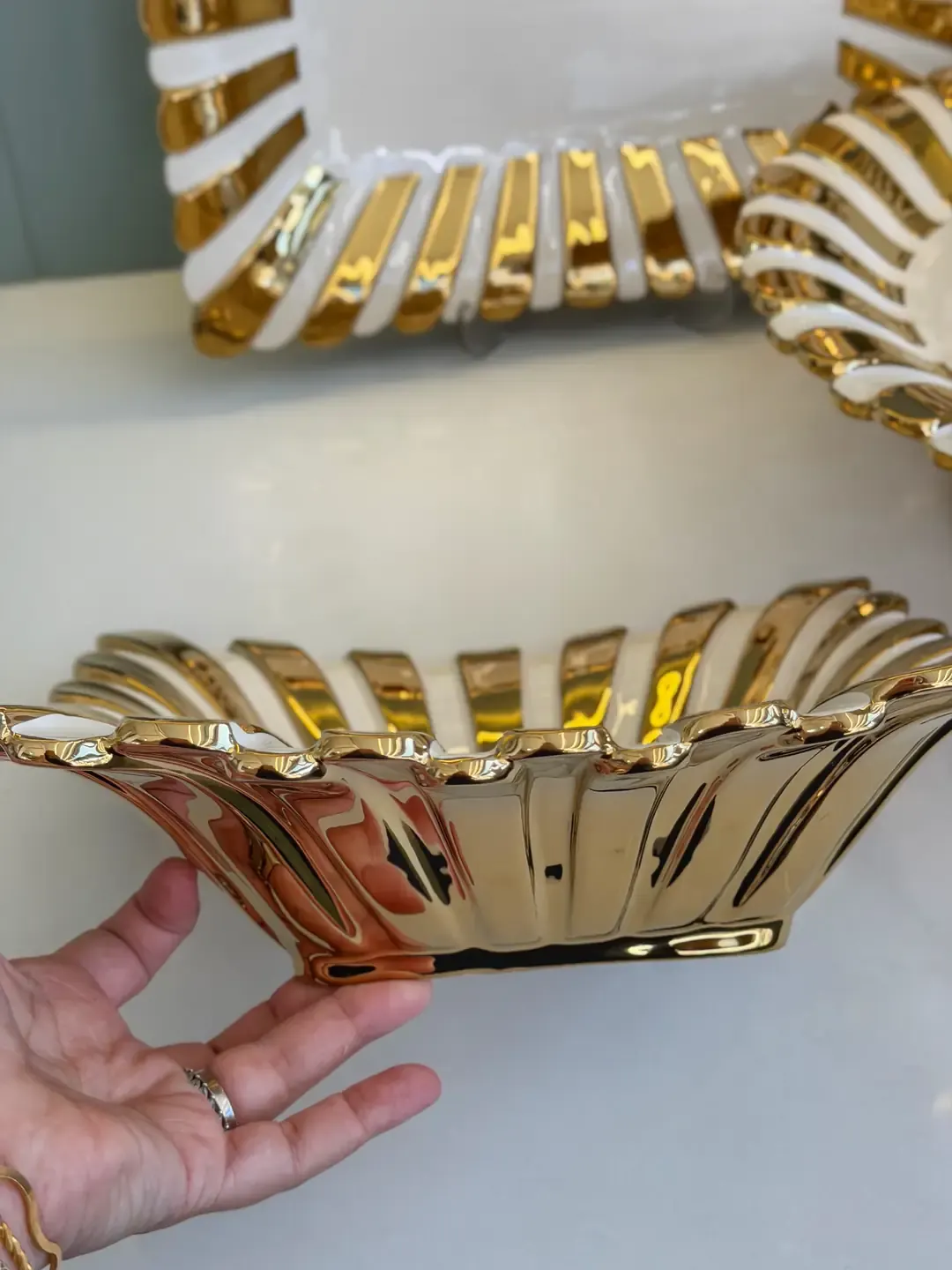 5li Sunum Servis Seti Ayna Gold — görsel 3