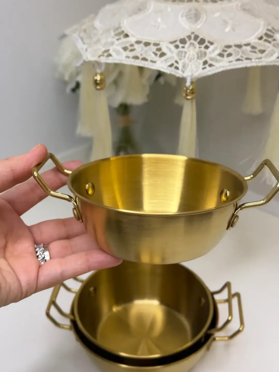 4lü Çift Kulplu Gold Sunumluk Sahan — görsel 2