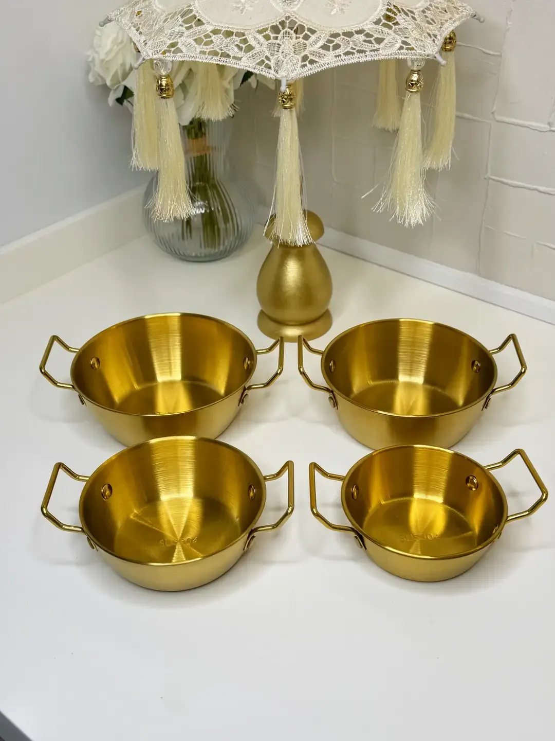 4lü Çift Kulplu Gold Sunumluk Sahan