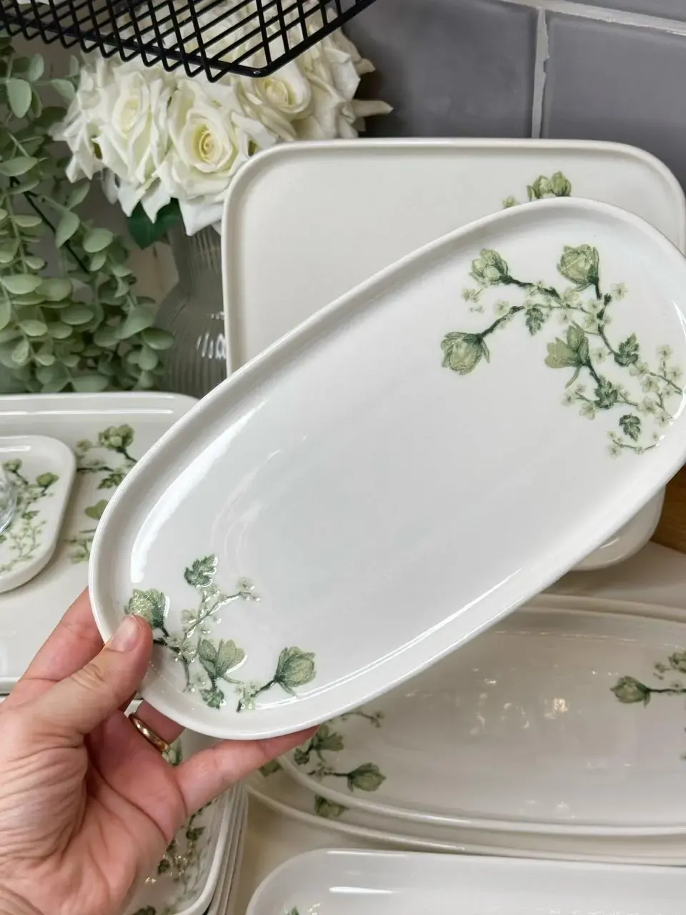 Flora 29 Parça 6 Kişilik Kare Tabaklı Kahvaltılık — görsel 4