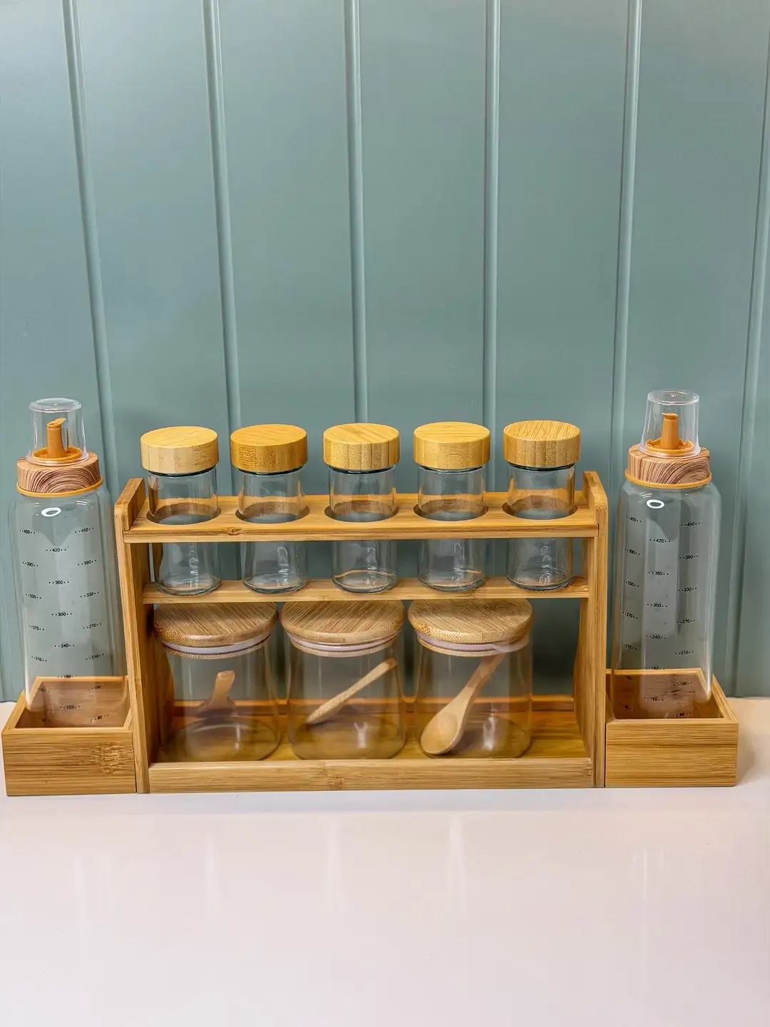 Bambu Standlı Baharatlık / Yağdanlık — görsel 2