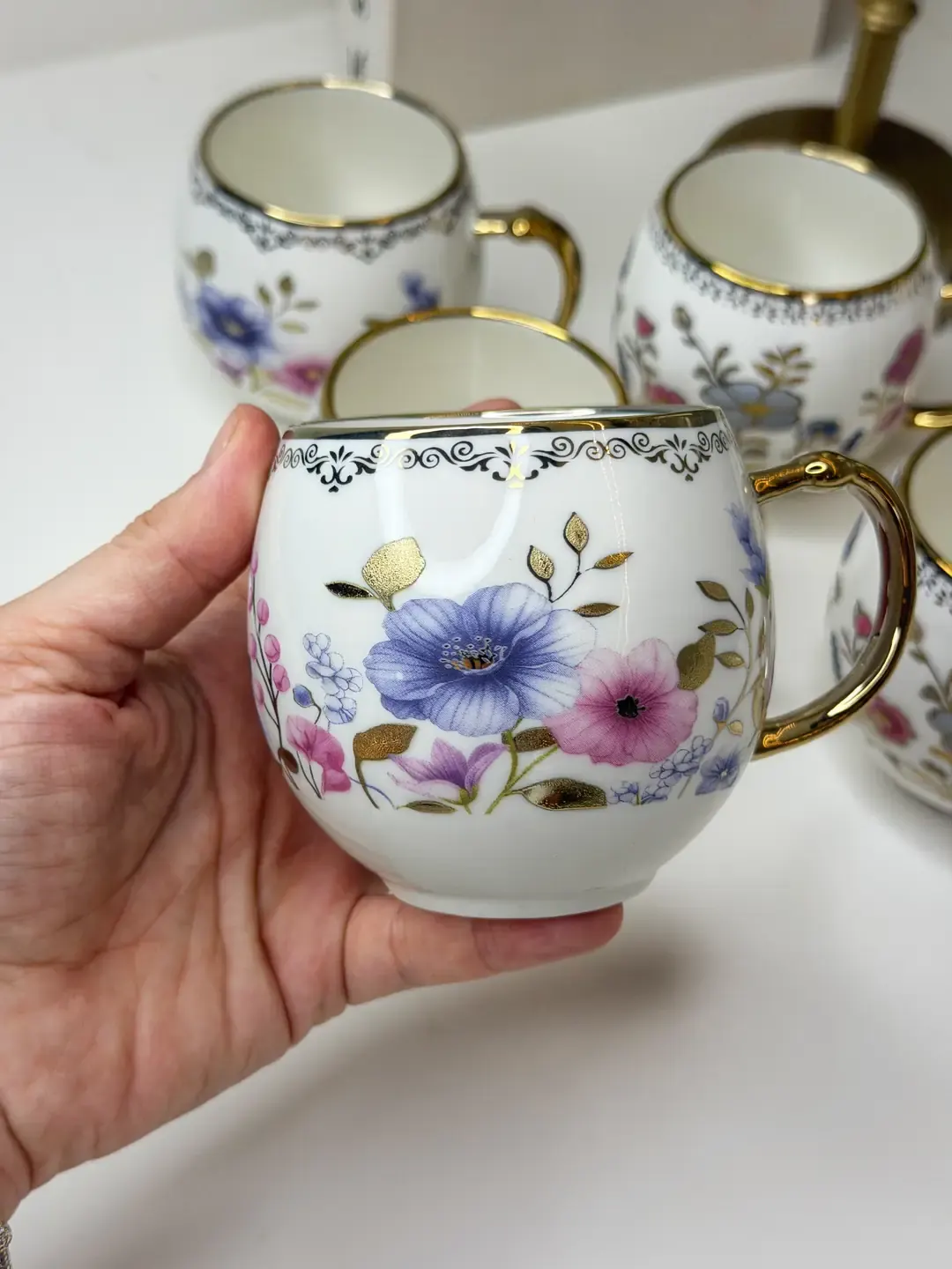 6lı Çiçekli Top Kupa — görsel 3
