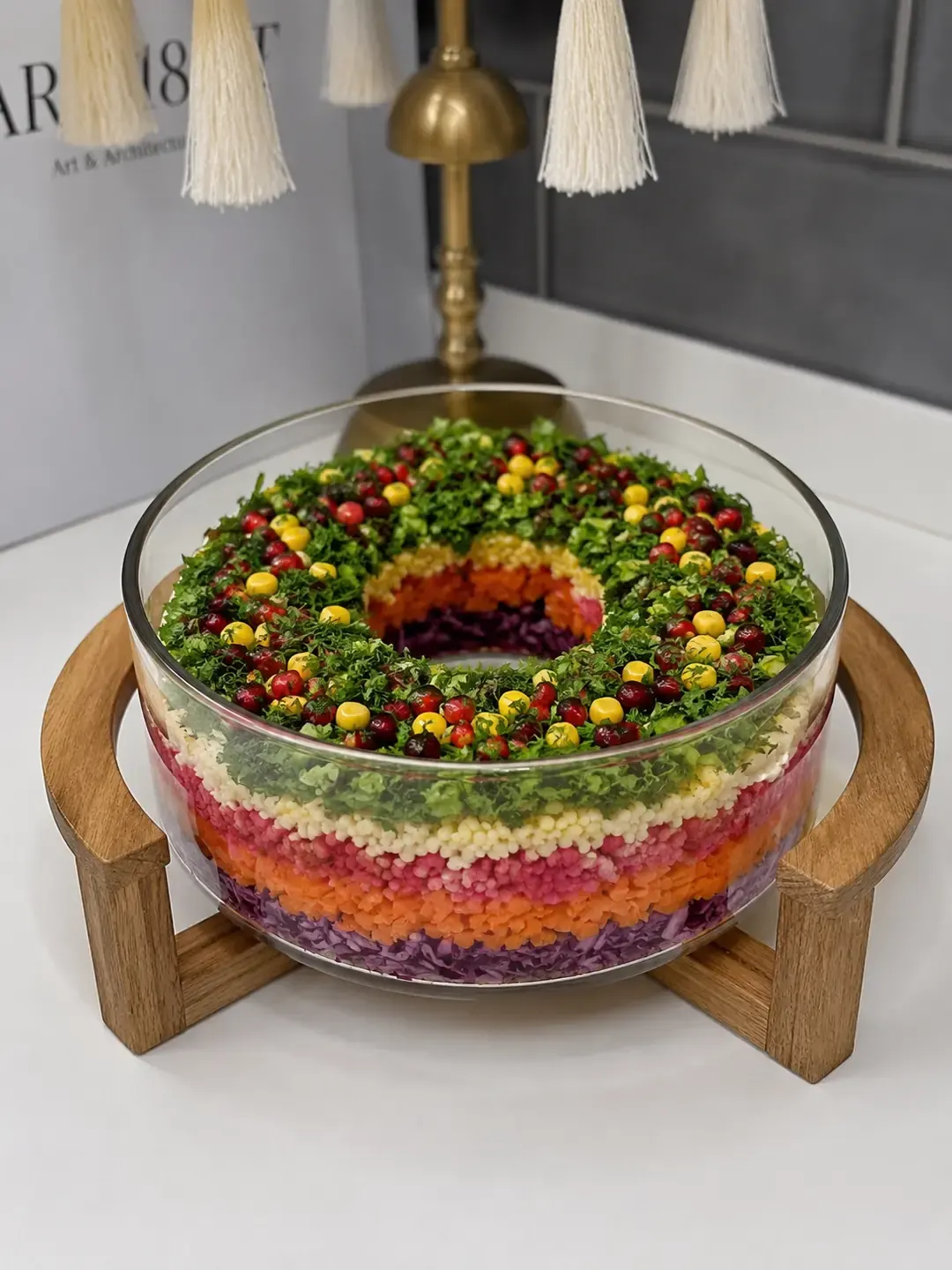 Akasya Standlı Cam Salata / Meyve Kasesi (20.10 cm)