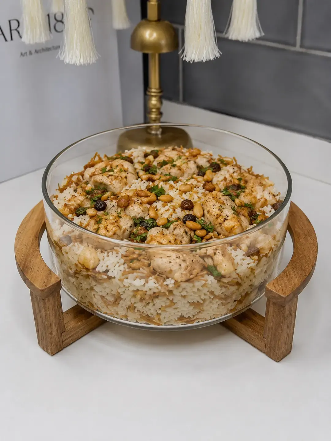 Akasya Standlı Cam Salata / Meyve Kasesi (20.10 cm) — görsel 2