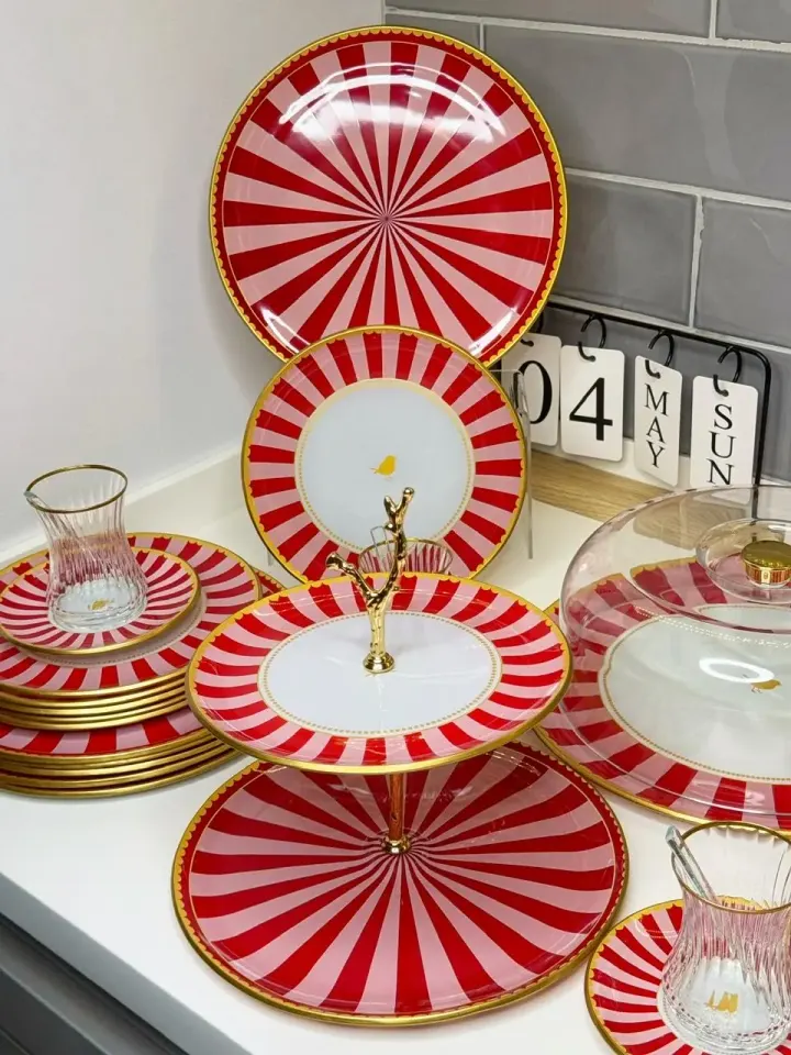 Agantha 34 Parça 6 Kişilik Çay / Kahvaltı Takımı
