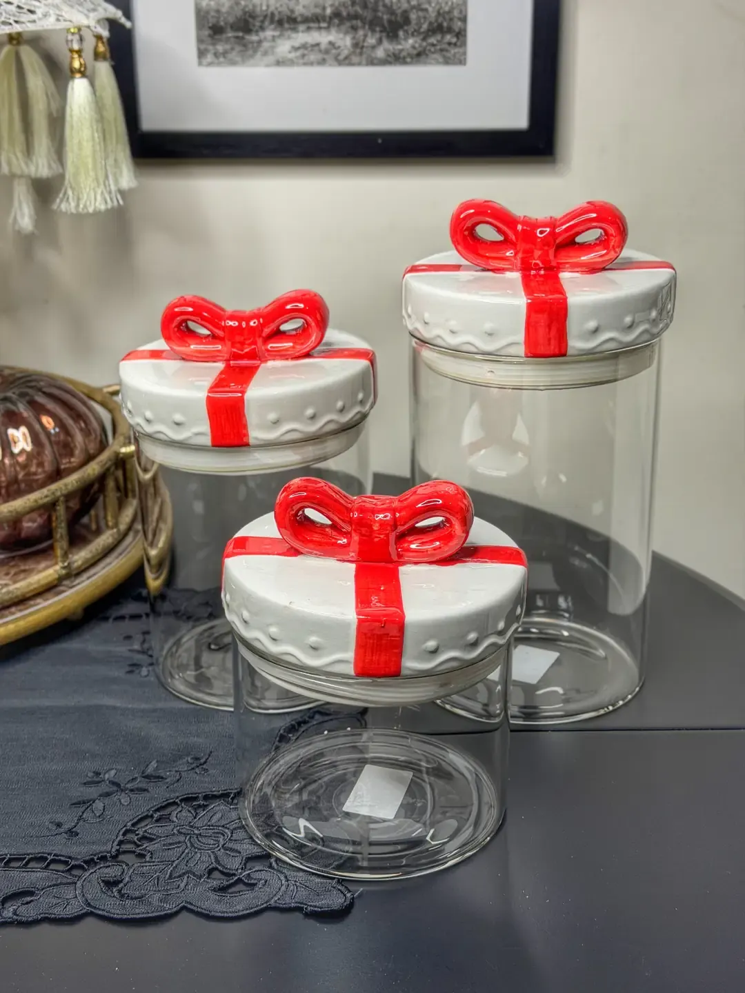 Sweet 3lü Kırmızı Cam Kavanoz Seti — görsel 2