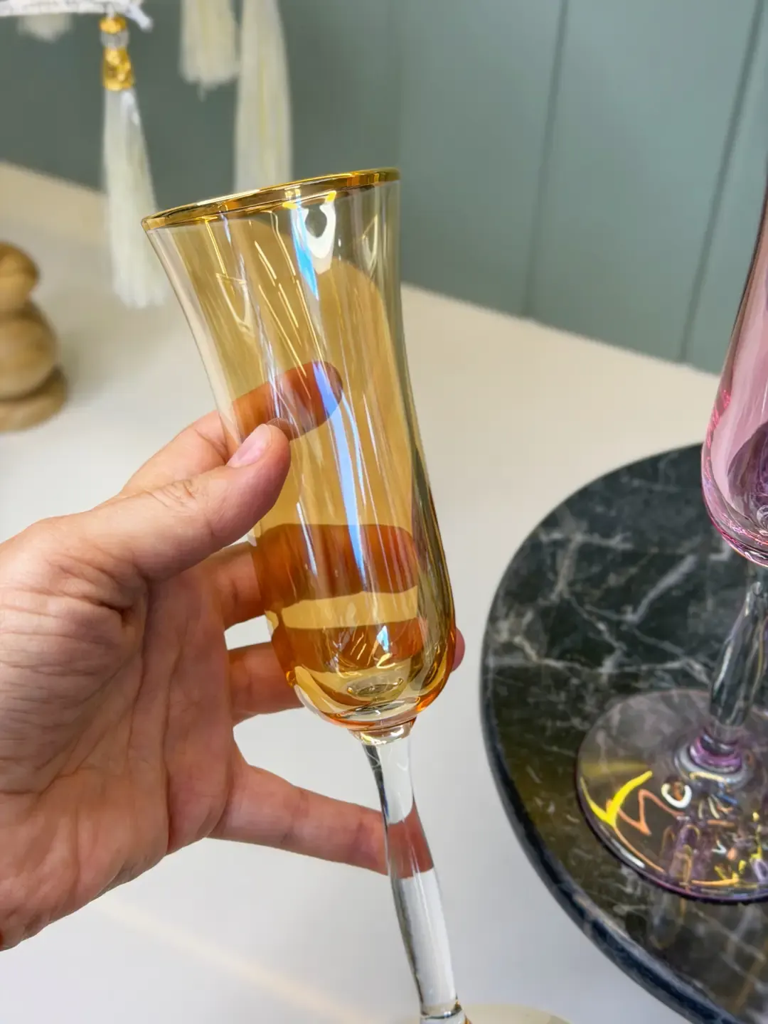 6lı Lüsterli Flüt Bardak — görsel 2