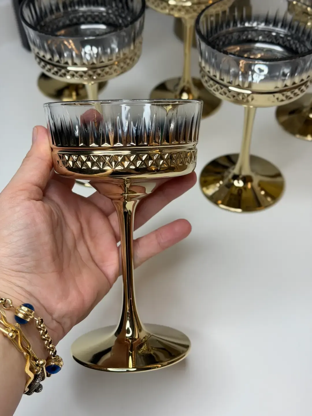 Paşabahçe Gold Detaylı Ayna Model 6lı Cup — görsel 3