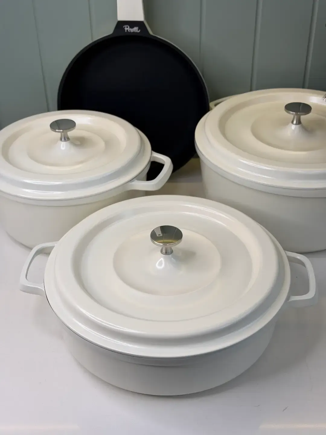 7 Parça Pro Chef Döküm Tencere Seti Bej — görsel 2