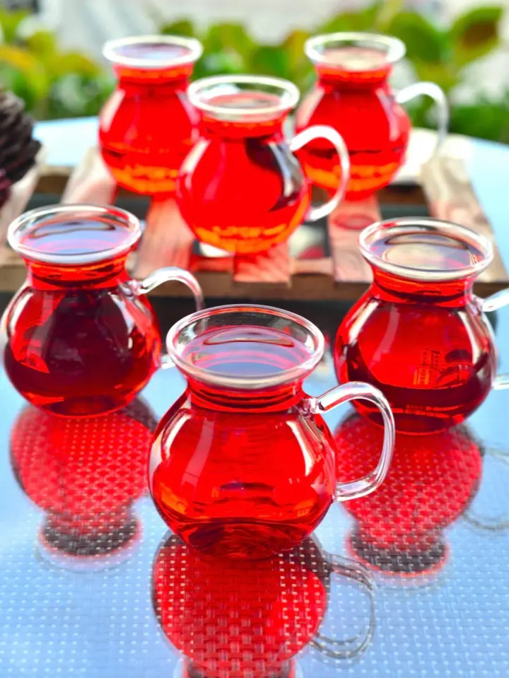 6lı Borosilikat Cam Çay Bardağı