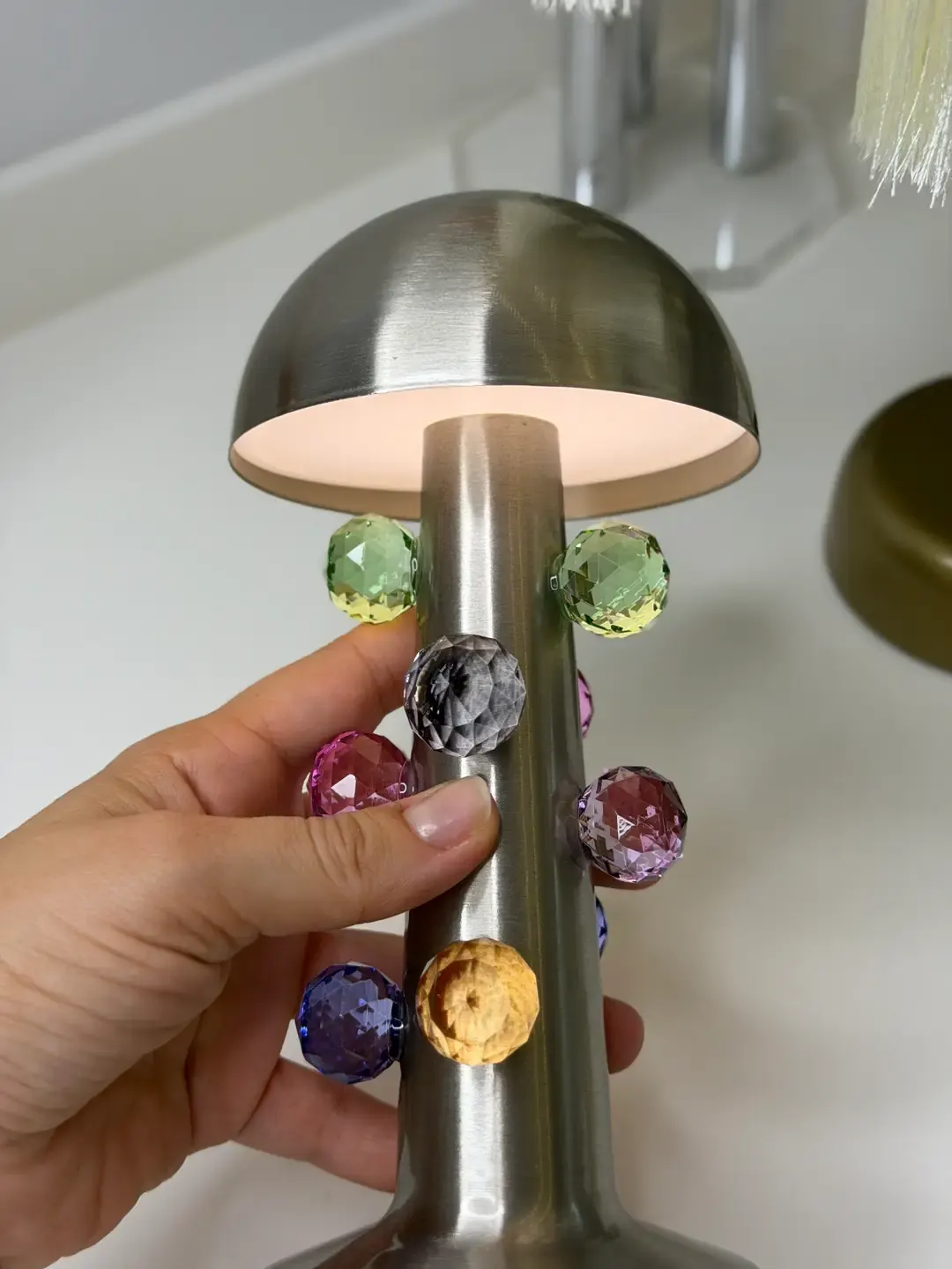 Kristal Taşlı Gümüş Led — görsel 4