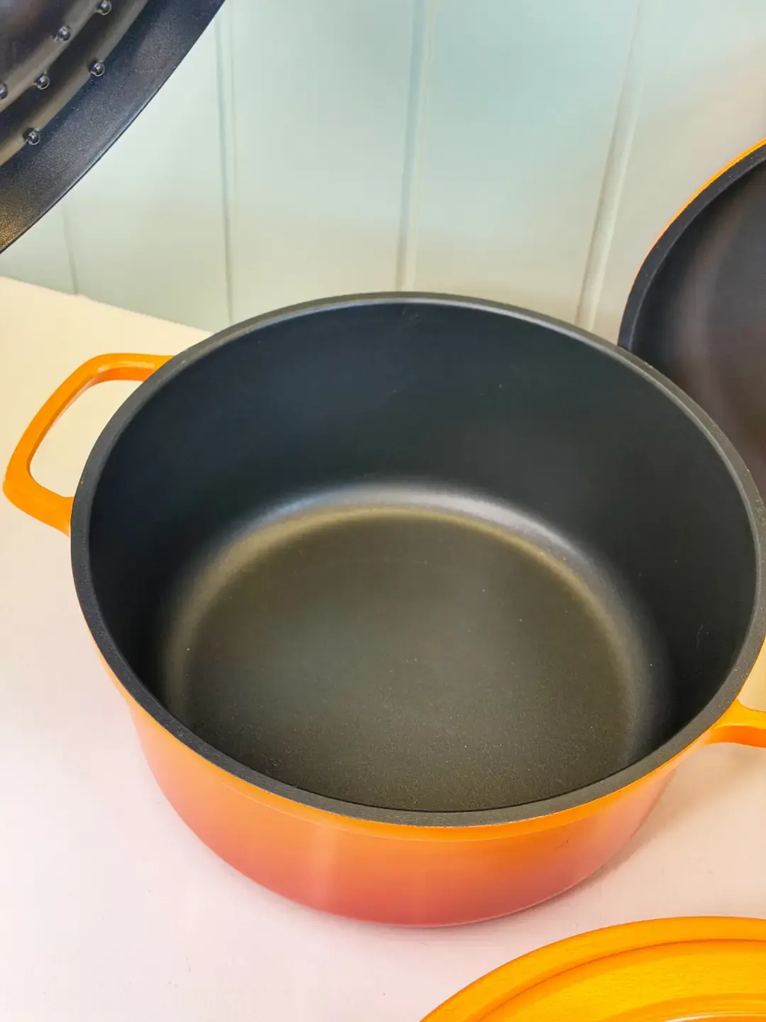 7 Parça Pro Chef Döküm Tencere Seti Turuncu — görsel 4