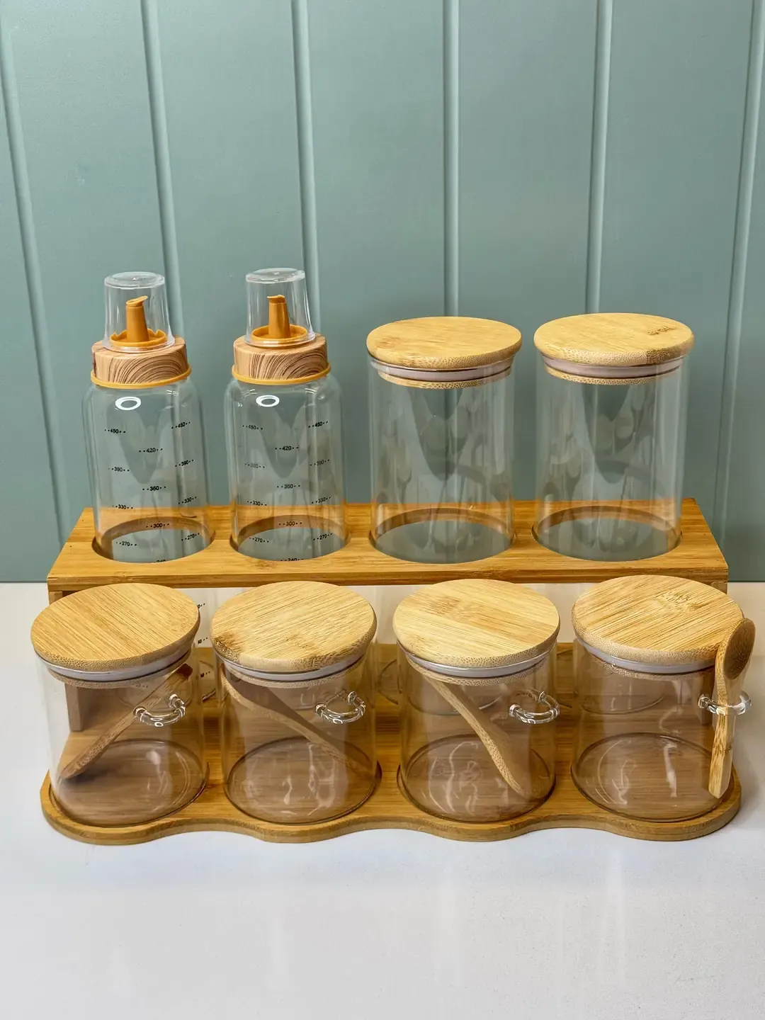 Dolce Standlı Baharatlık / Yağdanlık Set bambu