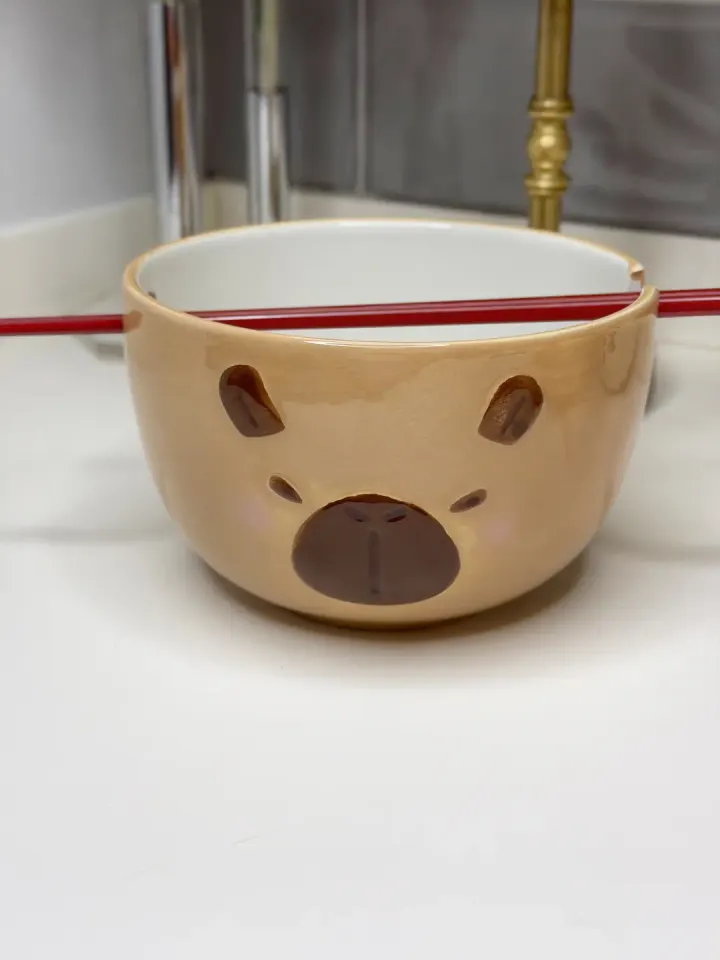 Ayı Figürlü Porselen Noodle Kasesi
