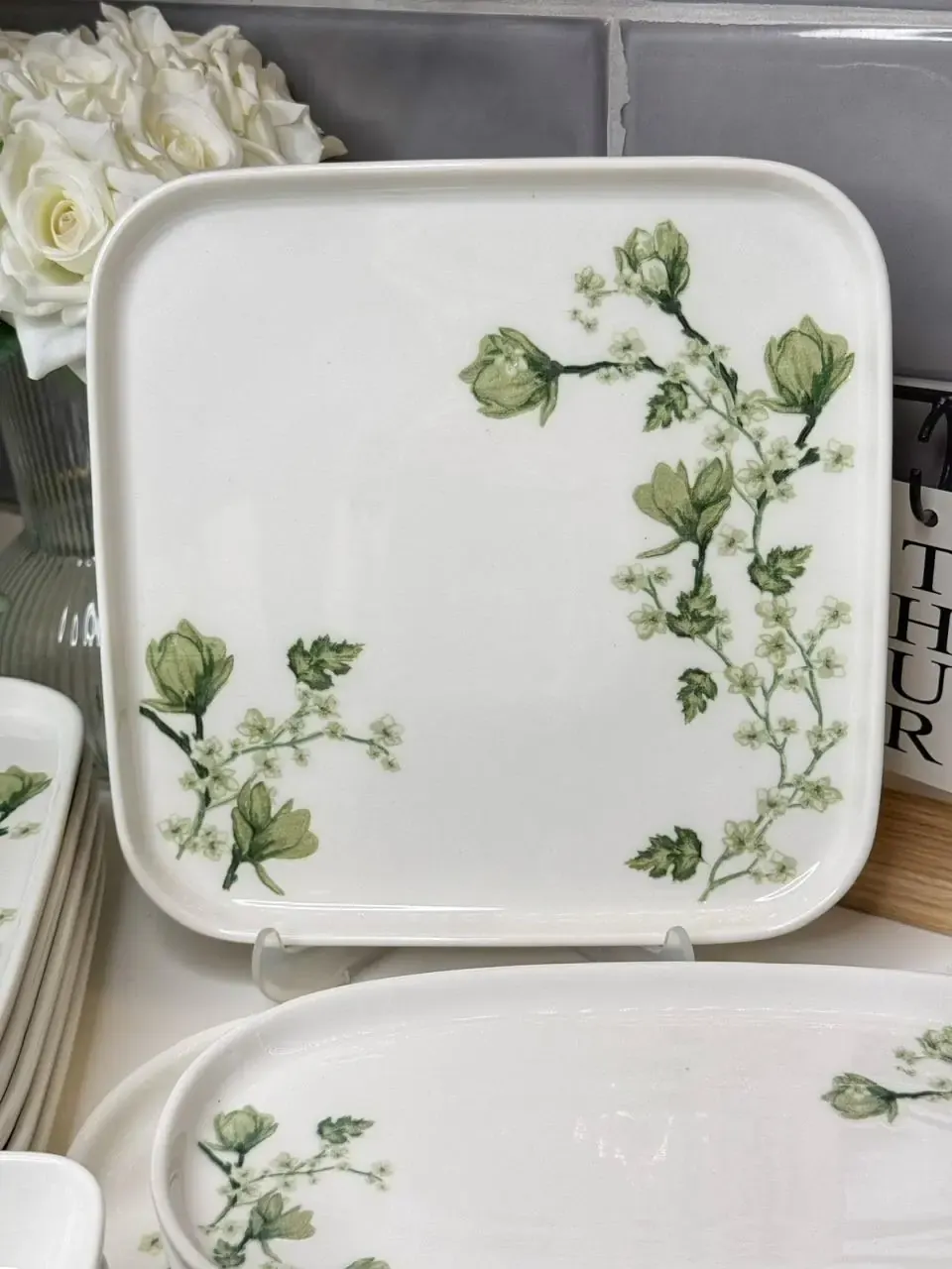 Flora 29 Parça 6 Kişilik Kare Tabaklı Kahvaltılık — görsel 2