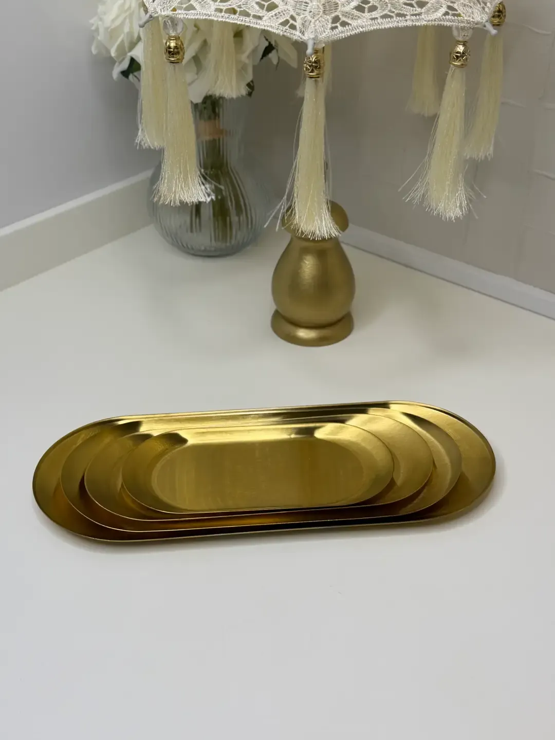 4lü Dikdörtgen Gold Sunum Tabağı — görsel 2