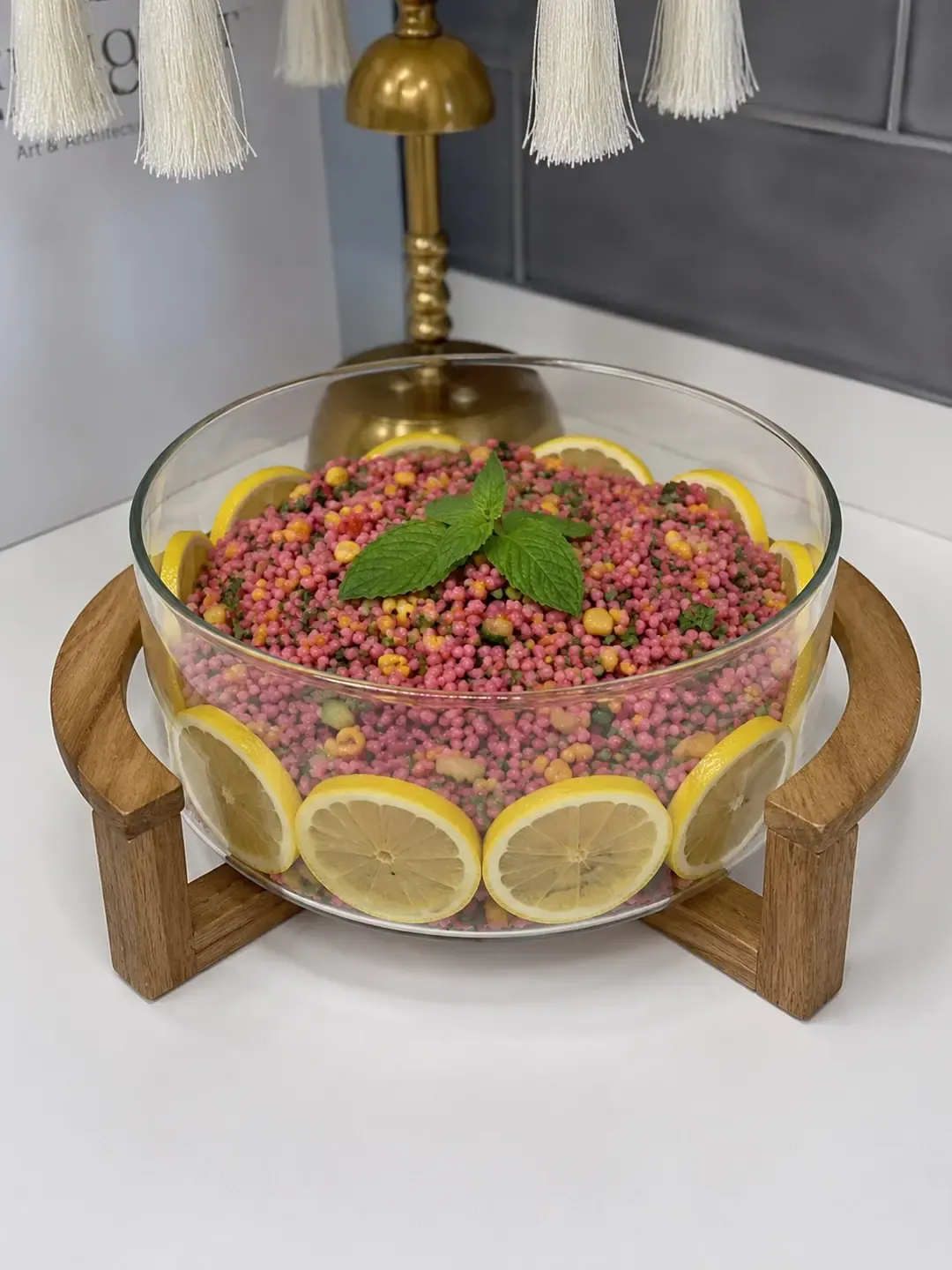 Akasya Standlı Cam Salata / Meyve Kasesi (20.10 cm) — görsel 3