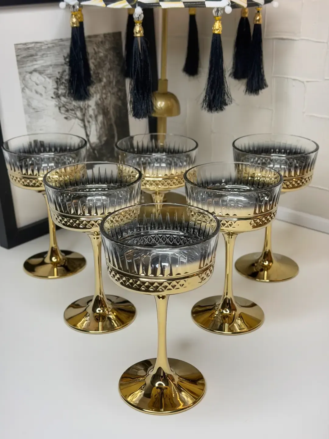 Paşabahçe Gold Detaylı Ayna Model 6lı Cup
