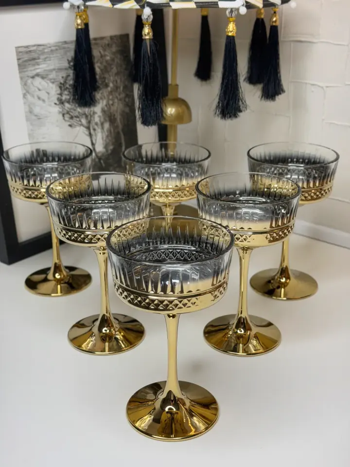 Paşabahçe Gold Detaylı Ayna Model 6lı Cup