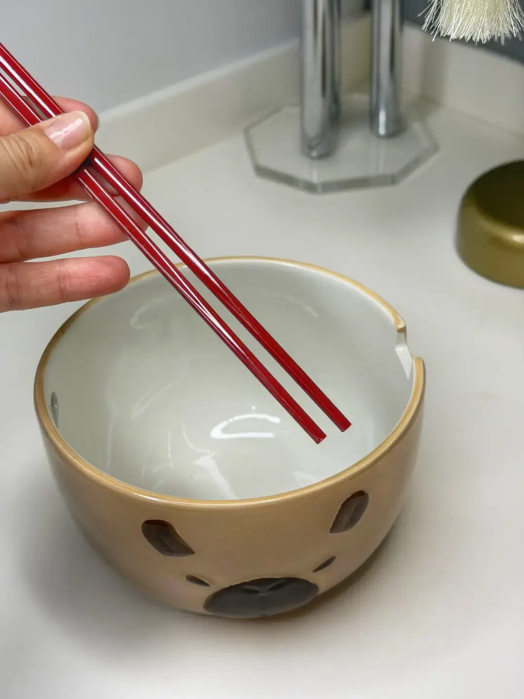 Ayı Figürlü Porselen Noodle Kasesi — görsel 3