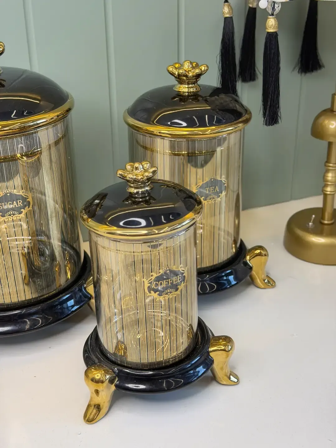 3lü Luxury Cam Kavanoz Siyah — görsel 3