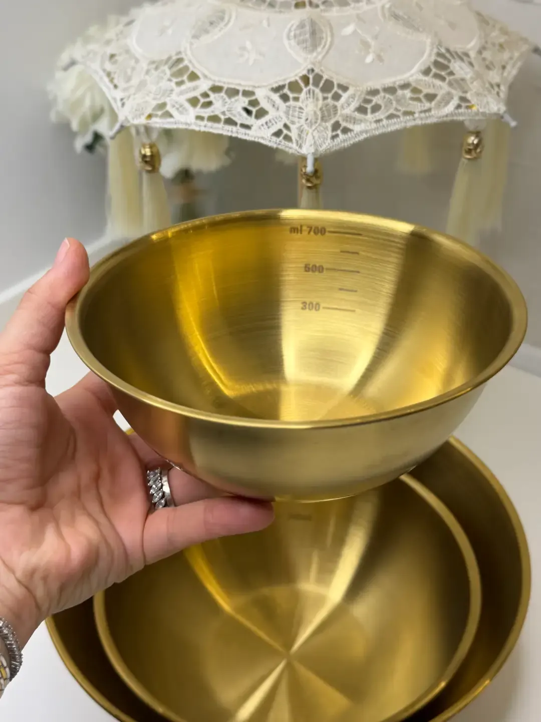 3lü Gold Karıştırma Kabı / Sunum Kasesi — görsel 5