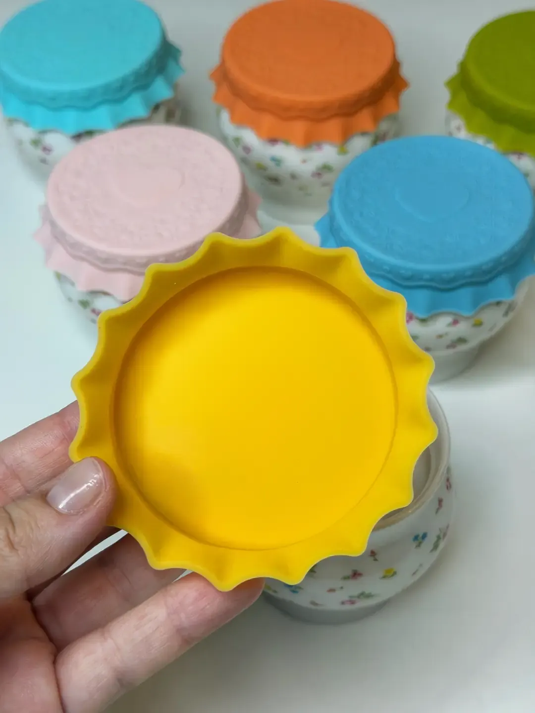 6lı Renkli Silikon Kapaklı Porselen Kahvaltılık — görsel 3
