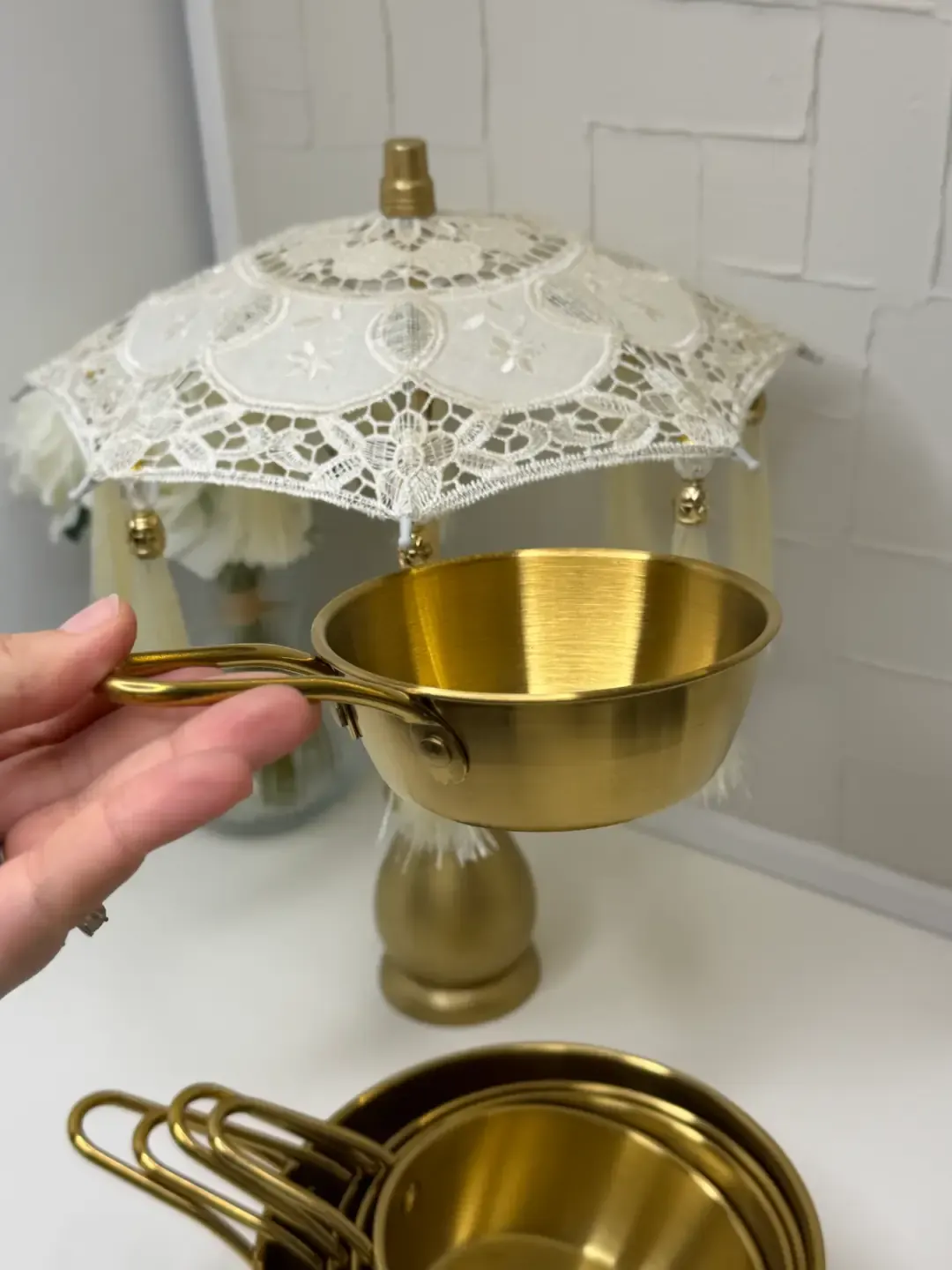 5li Tek Kulplu Gold Sunumluk Tava — görsel 8
