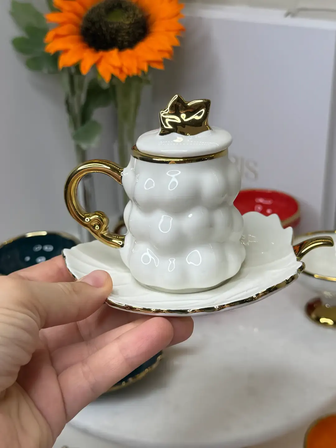 Bubble 6 Kişilik Porselen Türk Kahvesi Fincanı — görsel 4