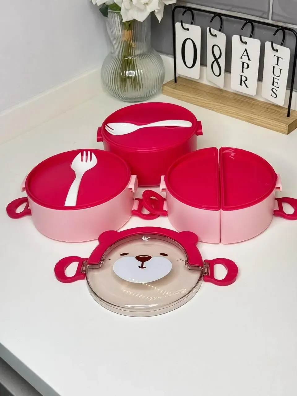 Pembe 3 Katlı Sefer Tası — görsel 2