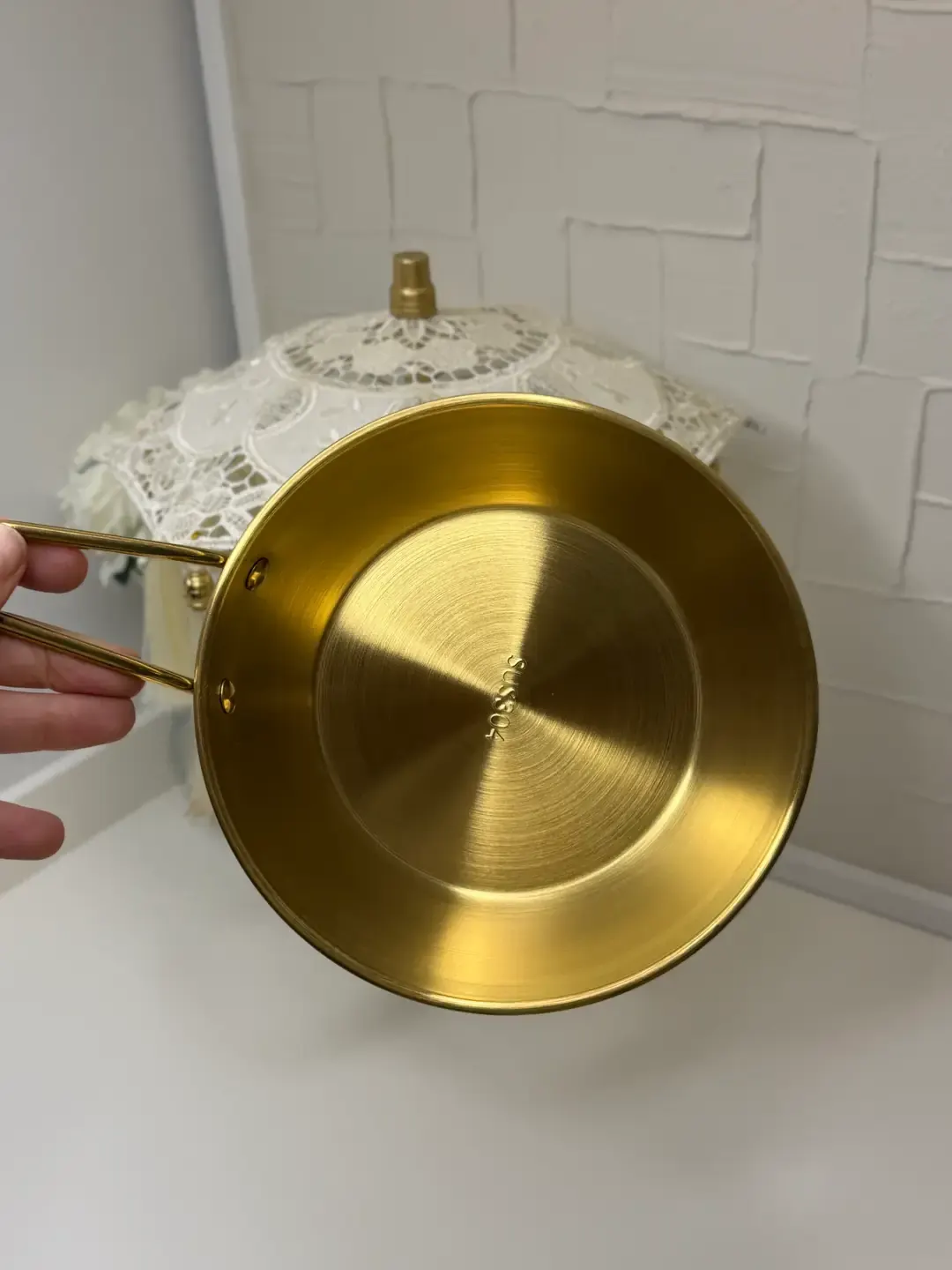5li Tek Kulplu Gold Sunumluk Tava — görsel 4