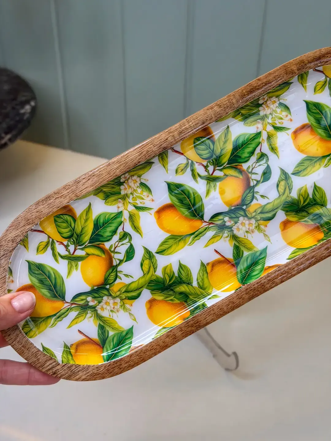 Mango Ağacı Limon Desenli Dikdörtgen Sunum Tabağı — görsel 3
