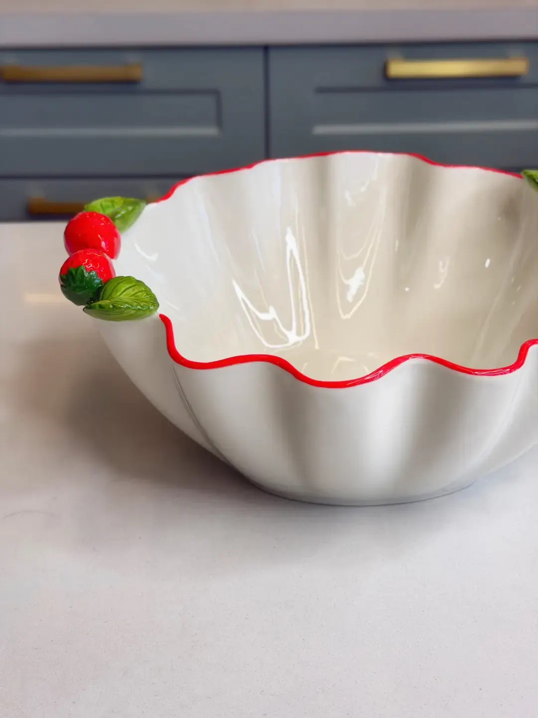 Çilek Model Porselen Meyve / Salata Tabağı — görsel 2