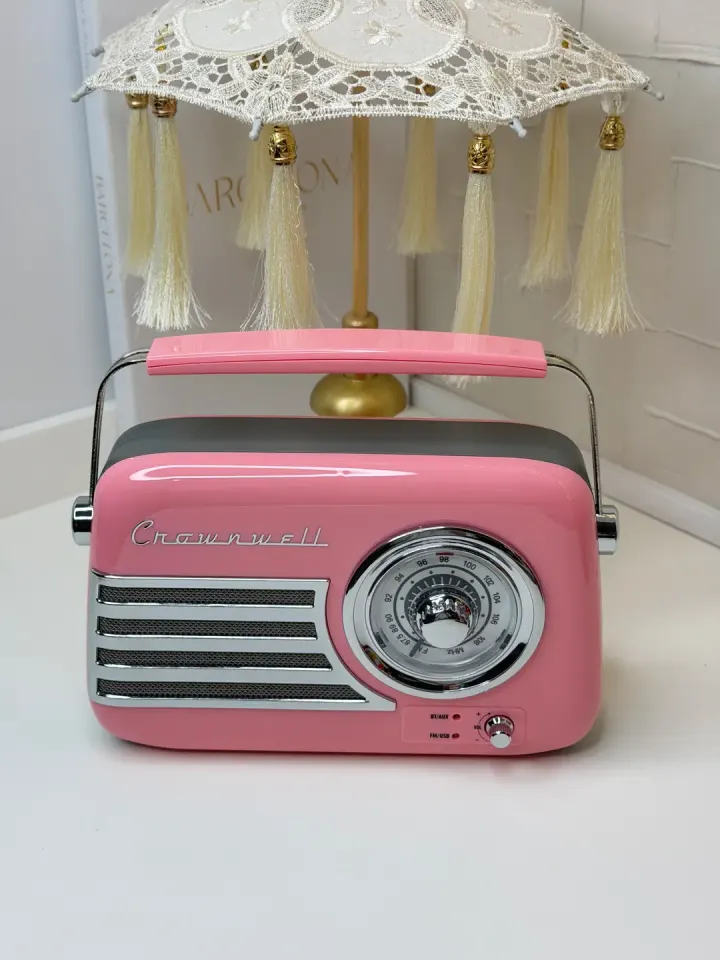 Pembe Retro Radyo (Usb - Bluetooth - Şarjlı)
