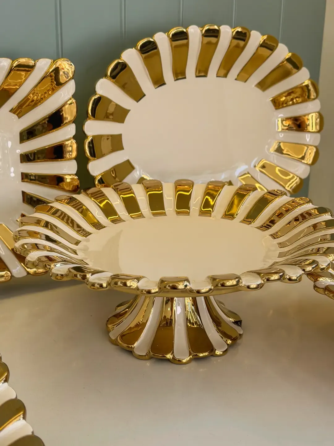 5li Sunum Servis Seti Ayna Gold — görsel 2