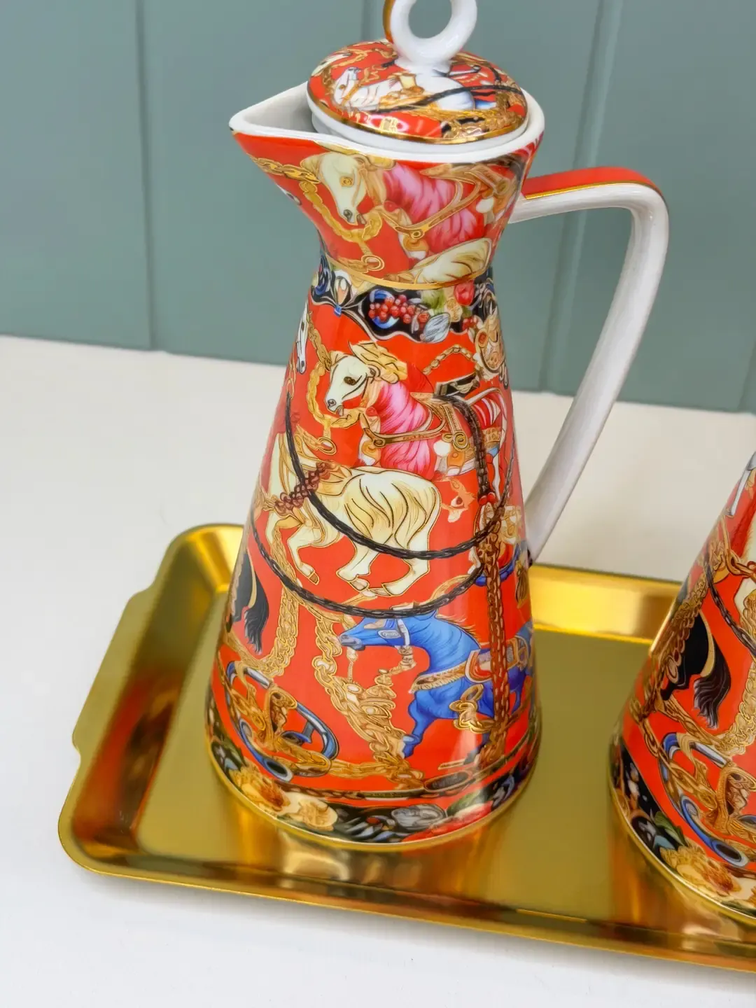 Gold Standlı Porselen Hrms Yağdanlık — görsel 2