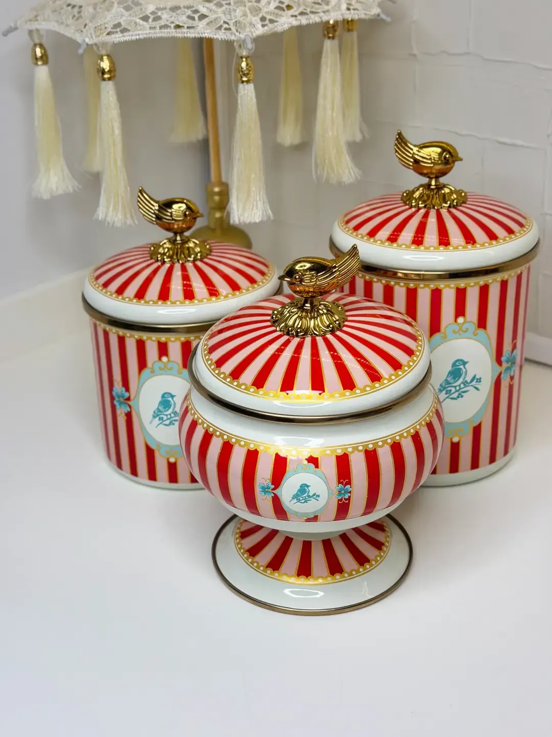 Belissima Emaye Kavanoz / Şekerlik Set