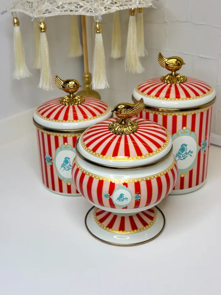 Belissima Emaye Kavanoz / Şekerlik Set