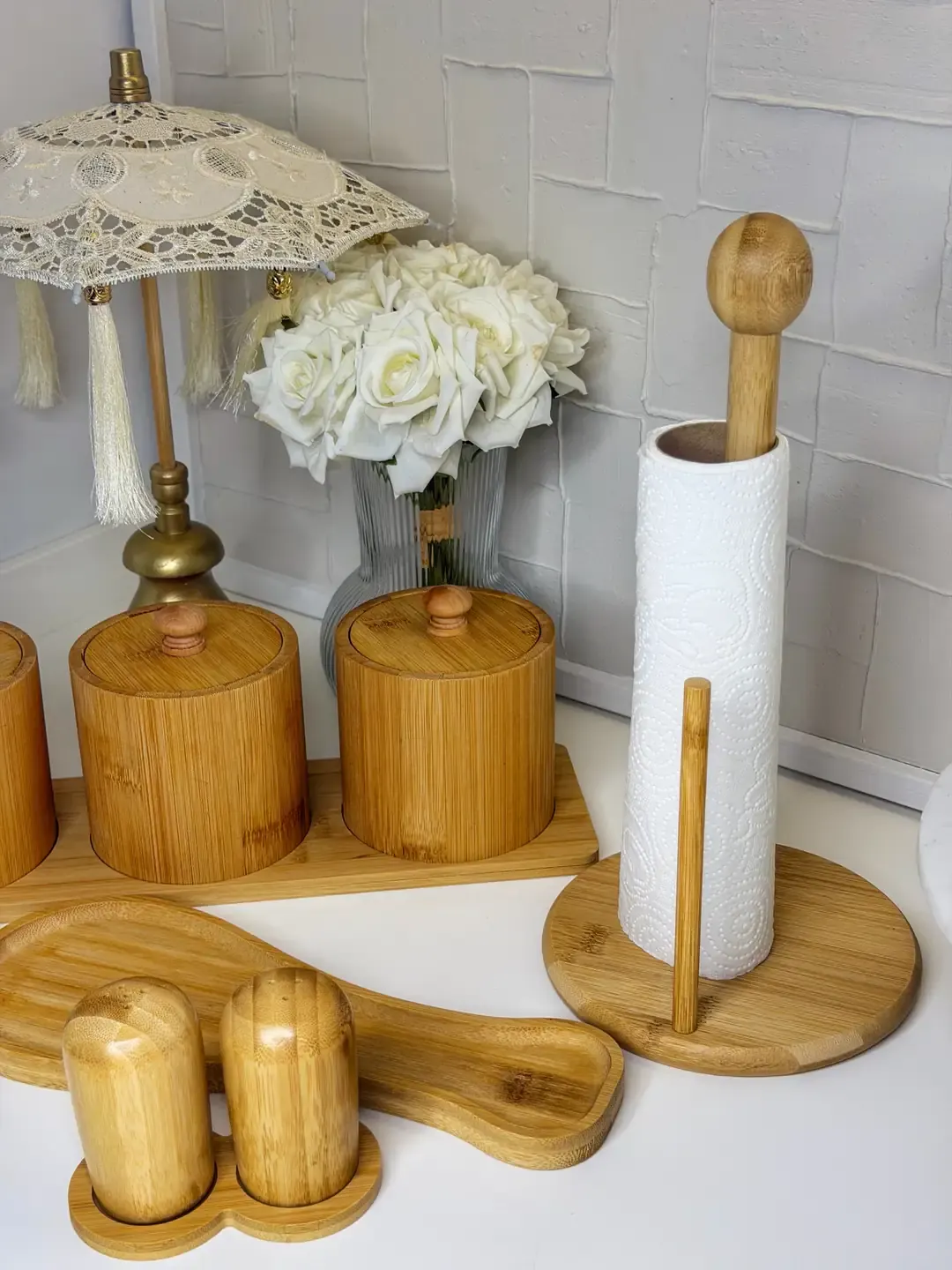 Pisa 13 Parça Tezgah Üzeri Bambu Set — görsel 3