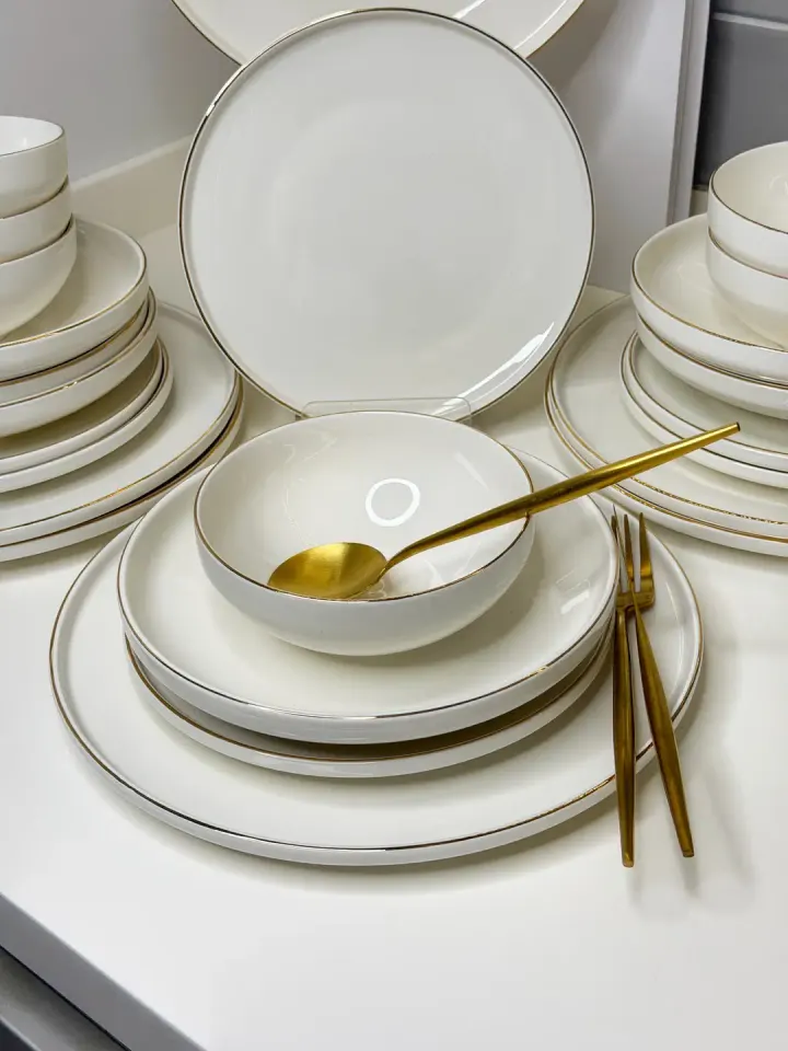Laviva Gold 24 Parça 6 Kişilik Porselen Yemek Takımı