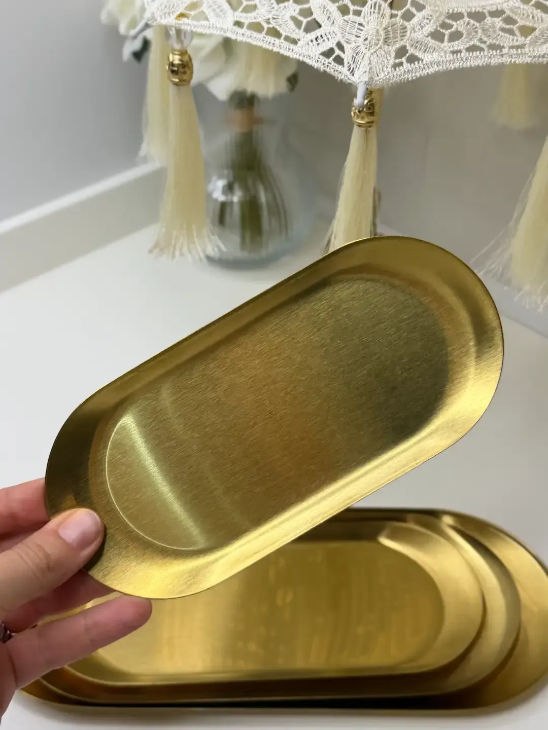 4lü Dikdörtgen Gold Sunum Tabağı — görsel 3