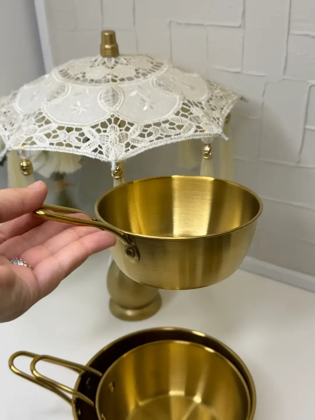 5li Tek Kulplu Gold Sunumluk Tava — görsel 6
