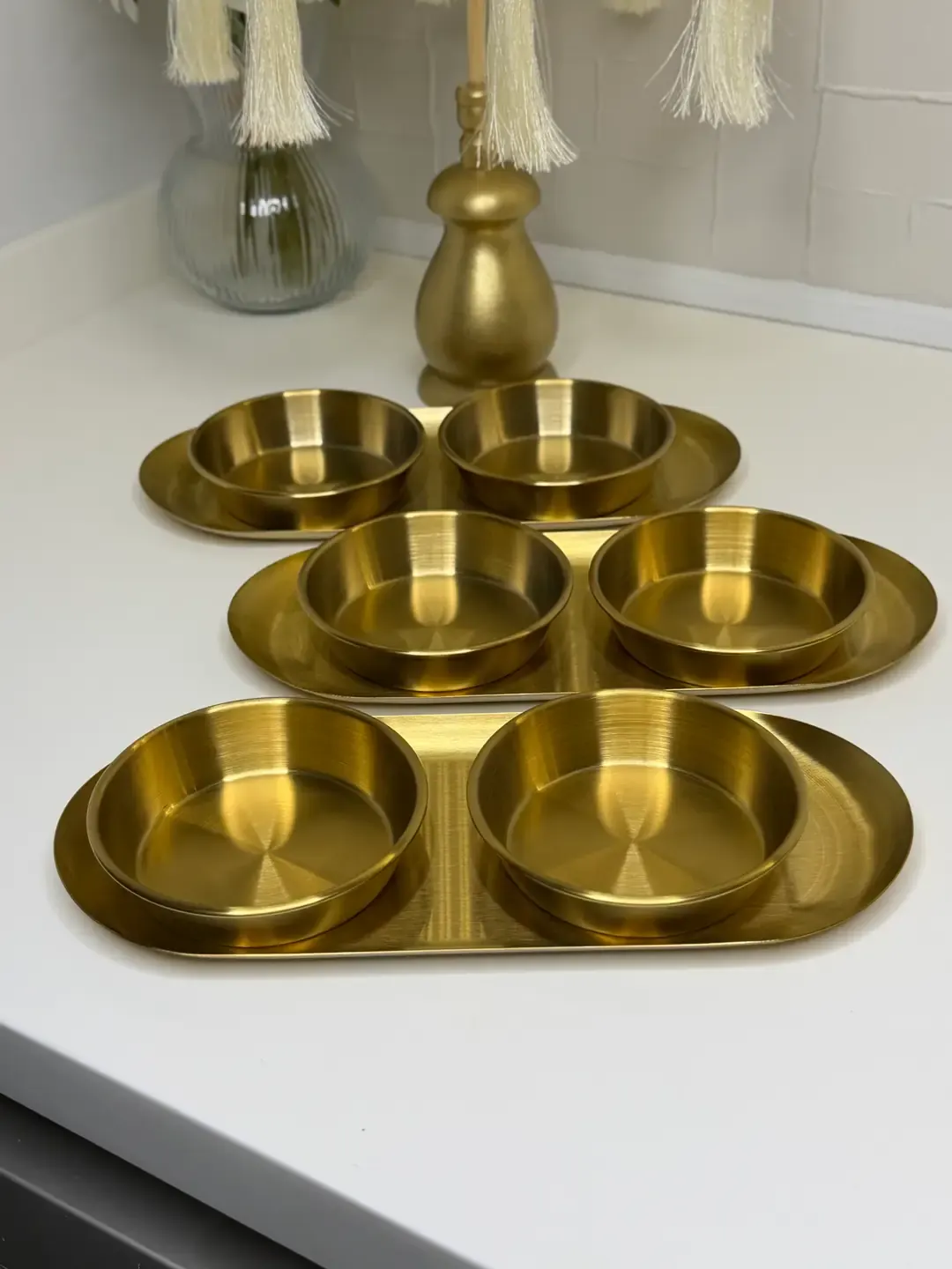 6lı Gold Sunum Kasesi / 3lü Dikdörtgen Sunum Tabağı — görsel 3
