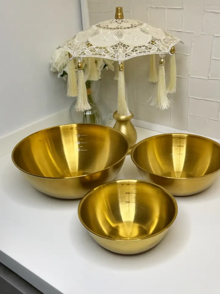 3lü Gold Karıştırma Kabı / Sunum Kasesi