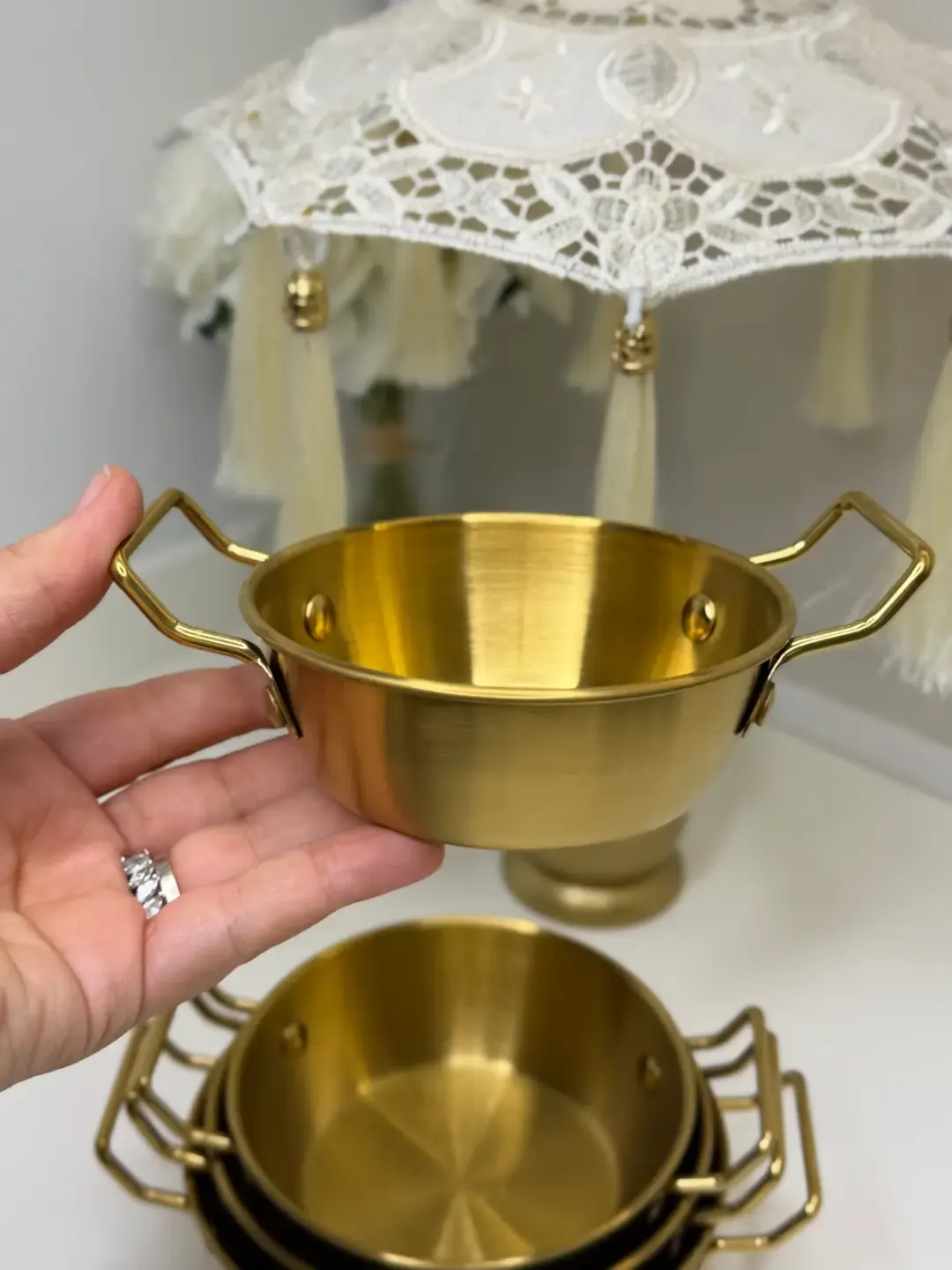 4lü Çift Kulplu Gold Sunumluk Sahan — görsel 5