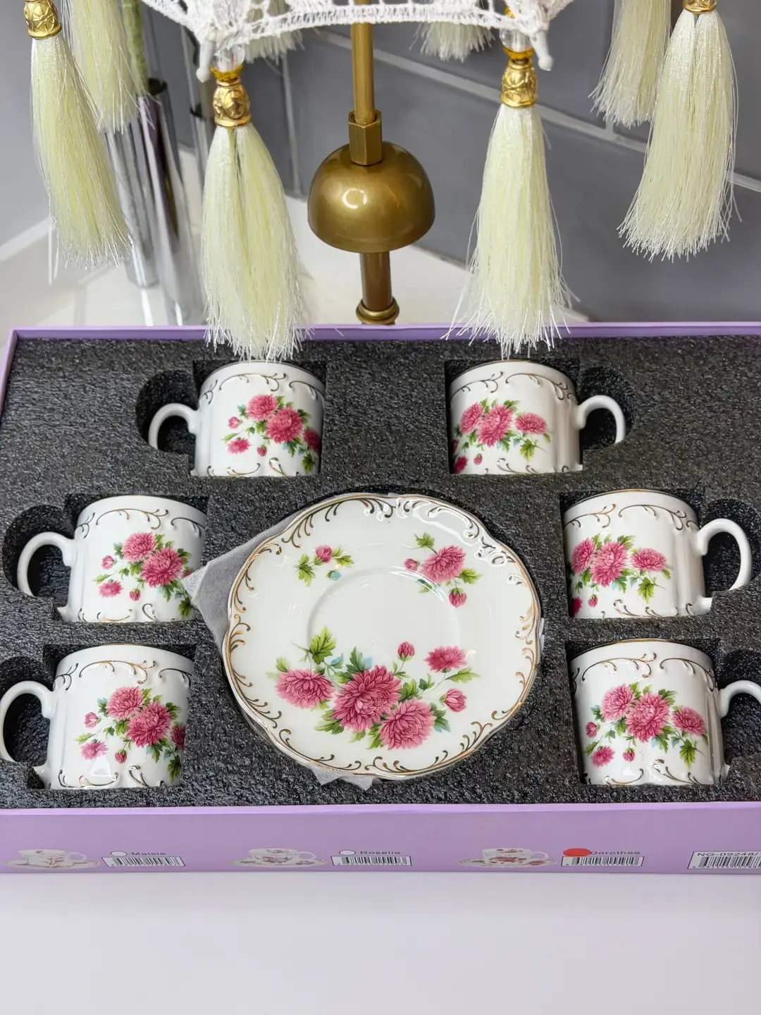 Vivienne 6 Kişilik Porselen Türk Kahvesi Fincanı — görsel 4