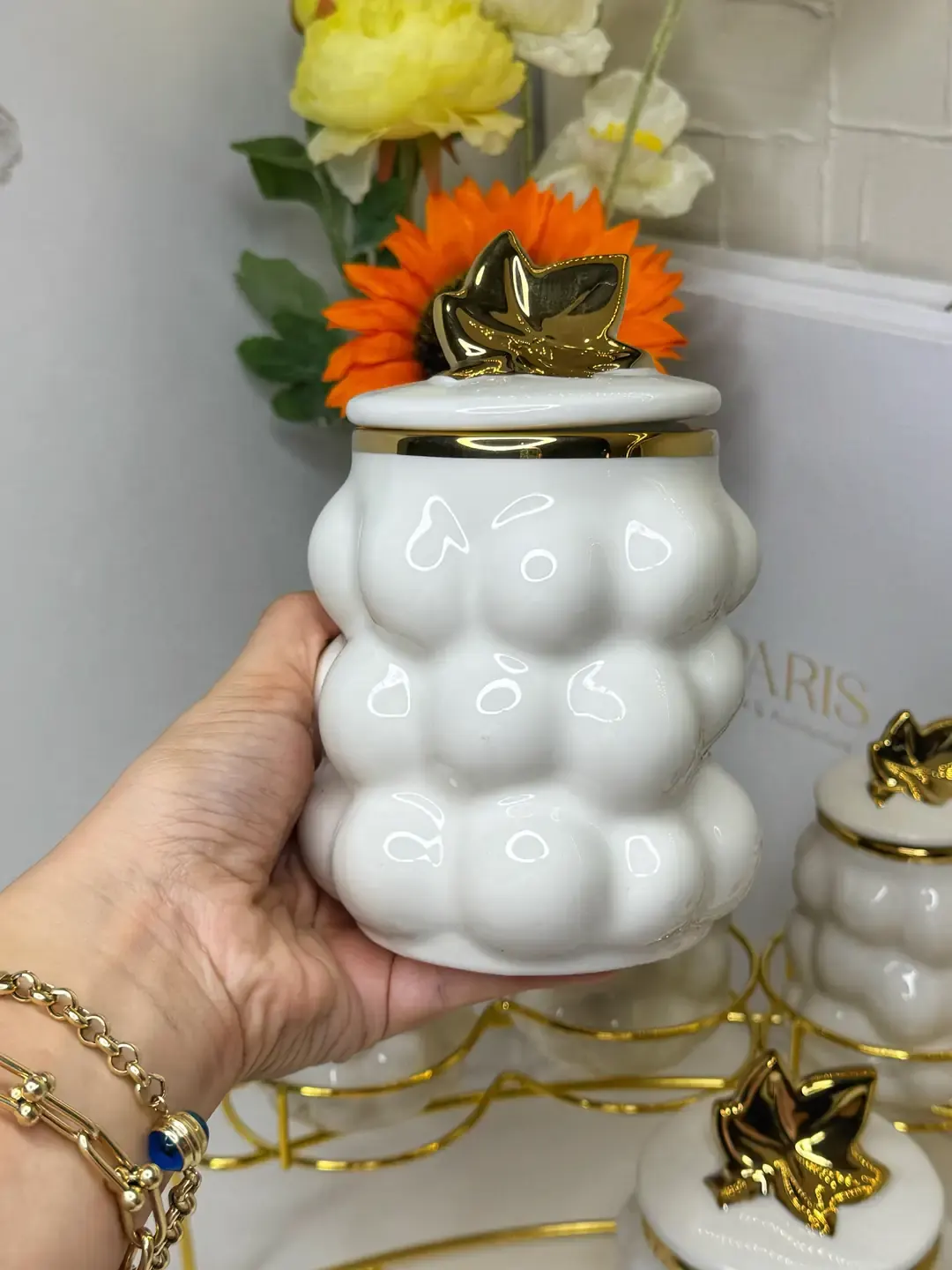 Bubble Standlı Porselen 7li Baharat Takımı — görsel 2